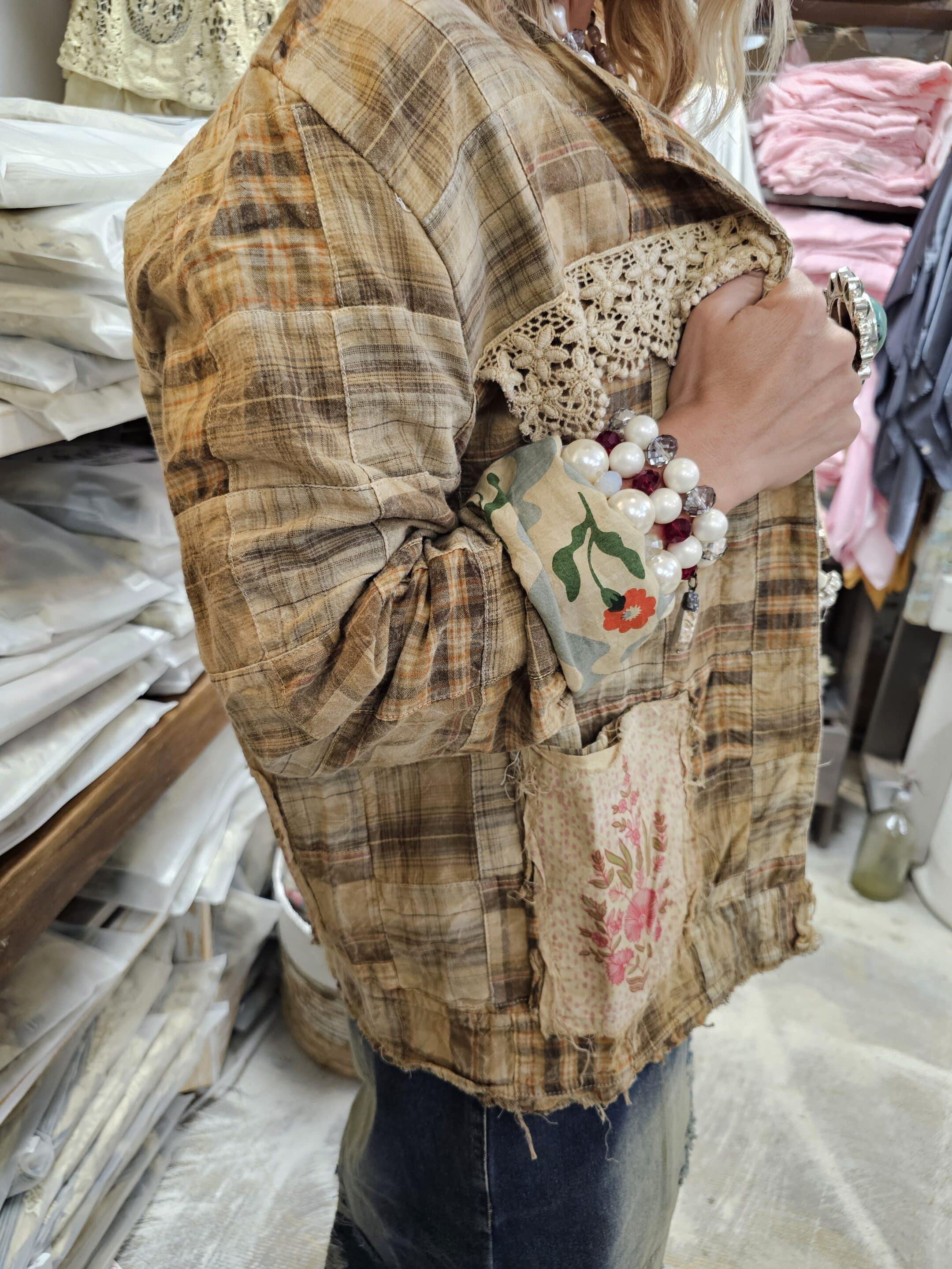 Honey Beige Flower Jacket - Image 3