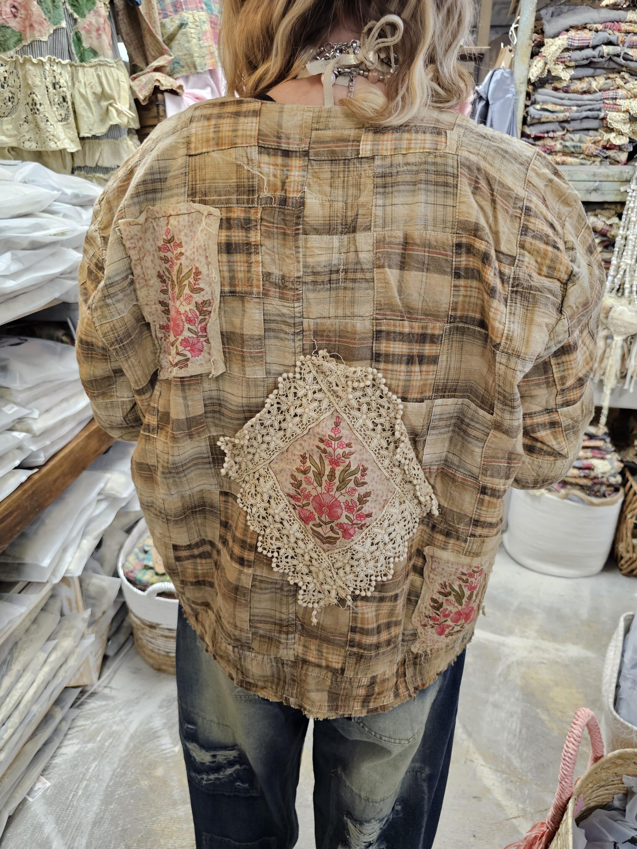 Honey Beige Flower Jacket - Image 4
